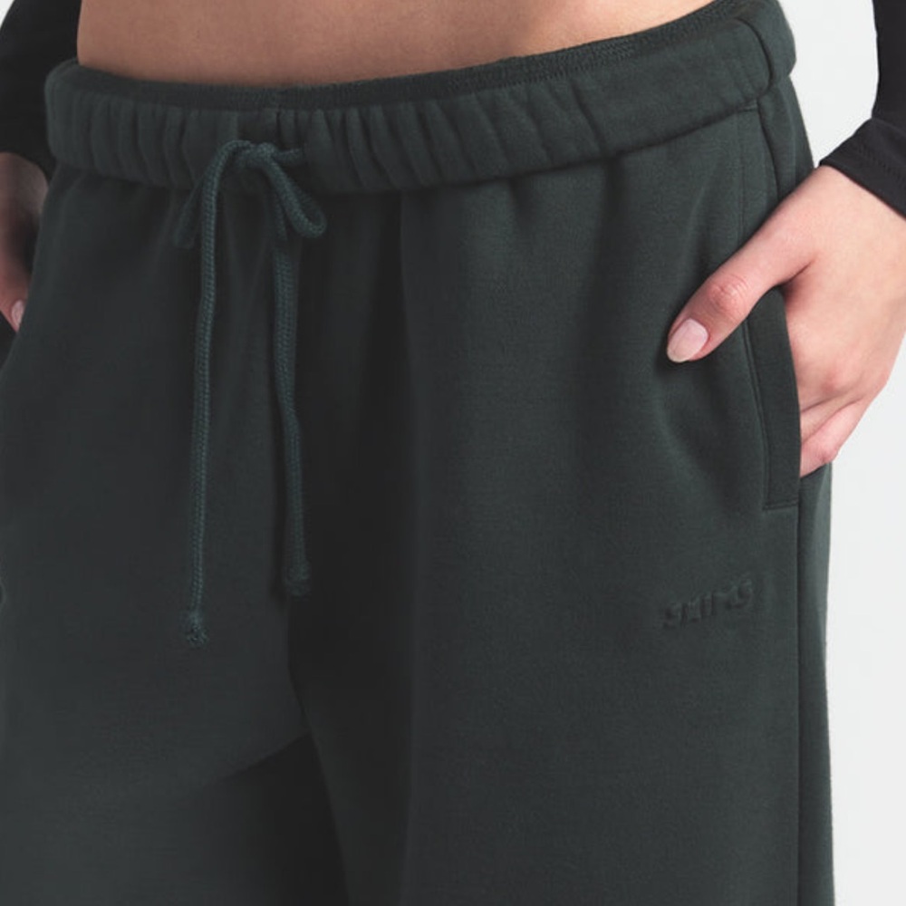 SKIMS NWT Classic Cotton Fleece Straight Leg Pants - Spruce - Picture 5 of 6